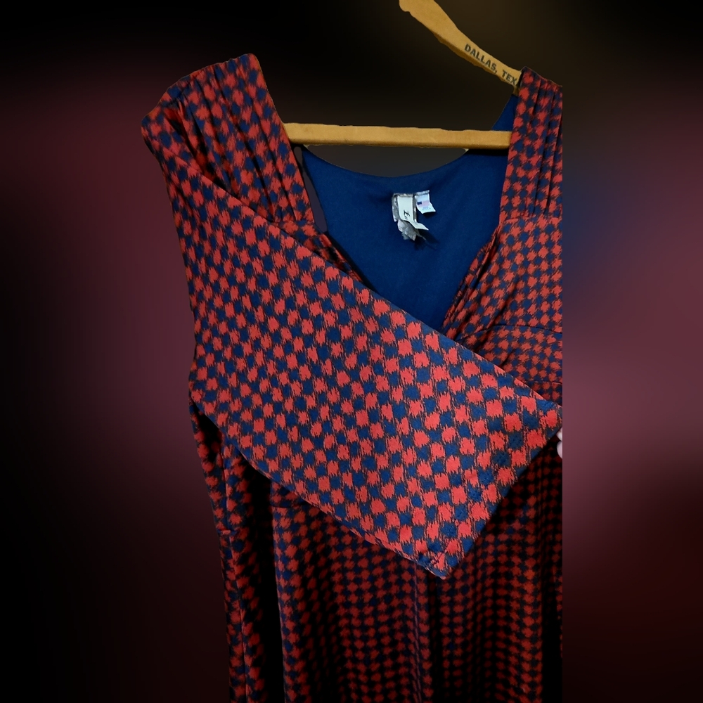 Retro Red &Navy Houndstooth Vintage/Pinup Dress - Picture 7 of 11